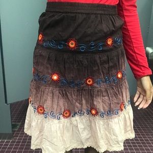 Brown bohemian skirt